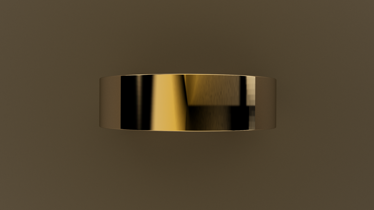 Polished Yellow Gold 6mm Flat Wedding Band