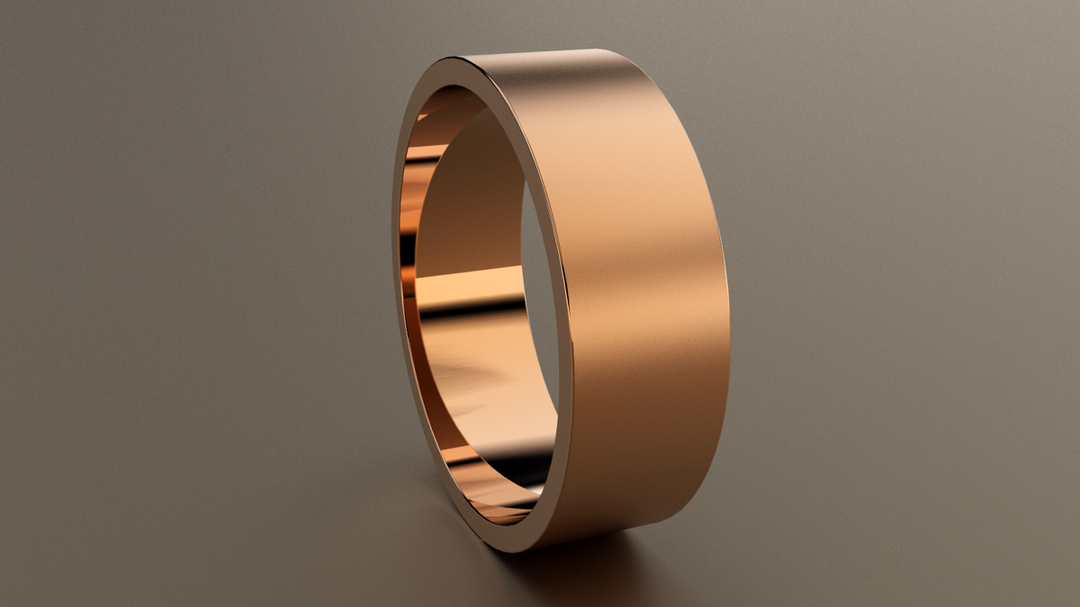 Brushed Rose Gold 7mm Flat Wedding Band