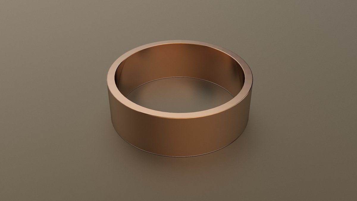 Polished Rose Gold 7mm Flat Wedding Band