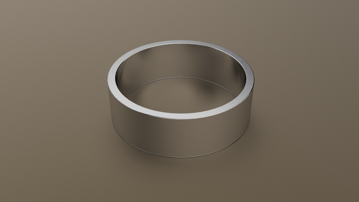 Brushed White Gold 7mm Flat Wedding Band