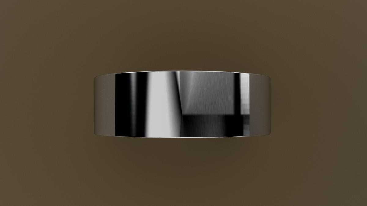 Polished White Gold 7mm Flat Wedding Band