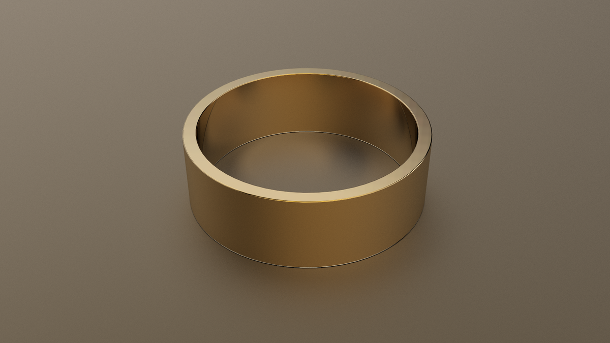 Brushed Yellow Gold 7mm Flat Wedding Band