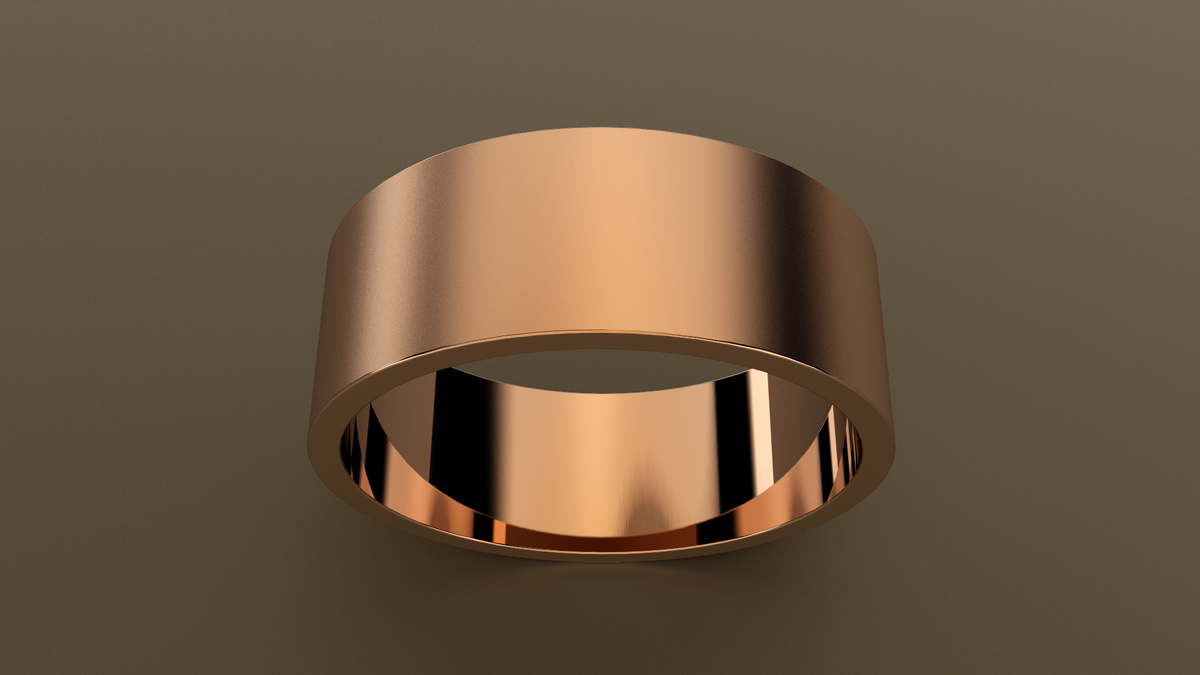 Brushed Rose Gold 8mm Flat Wedding Band