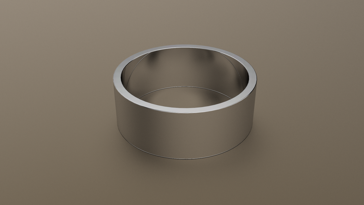 Brushed White Gold 8mm Flat Wedding Band