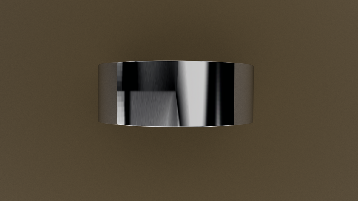 Polished White Gold 8mm Flat Wedding Band