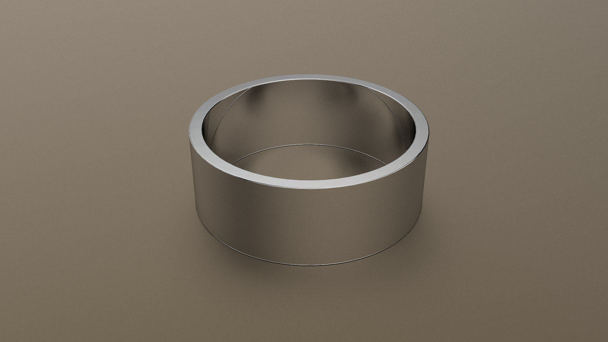 Polished White Gold 8mm Flat Wedding Band