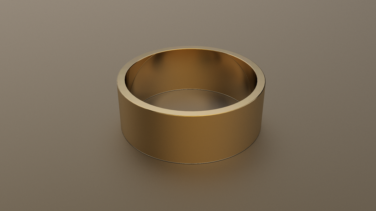 Brushed Yellow Gold 8mm Flat Wedding Band