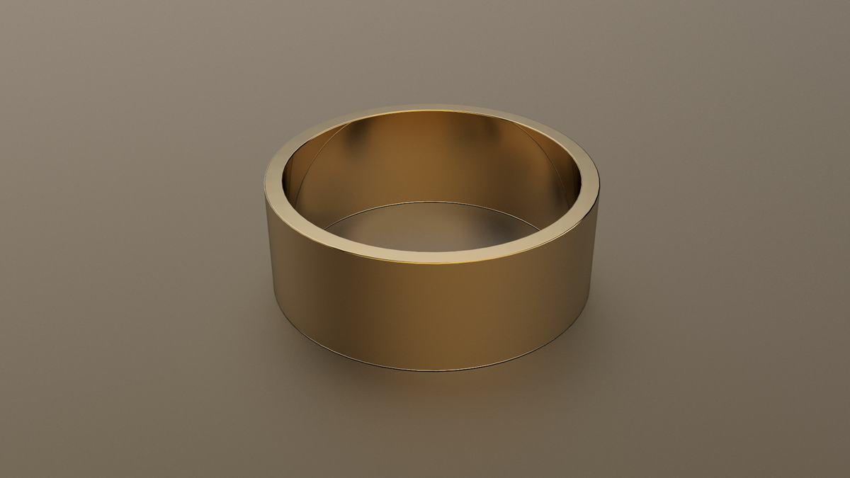 Polished Yellow Gold 8mm Flat Wedding Band