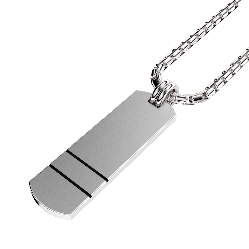 Curved Set Your Bar Sterling Silver Double Horizontal Matte/Blackened Design