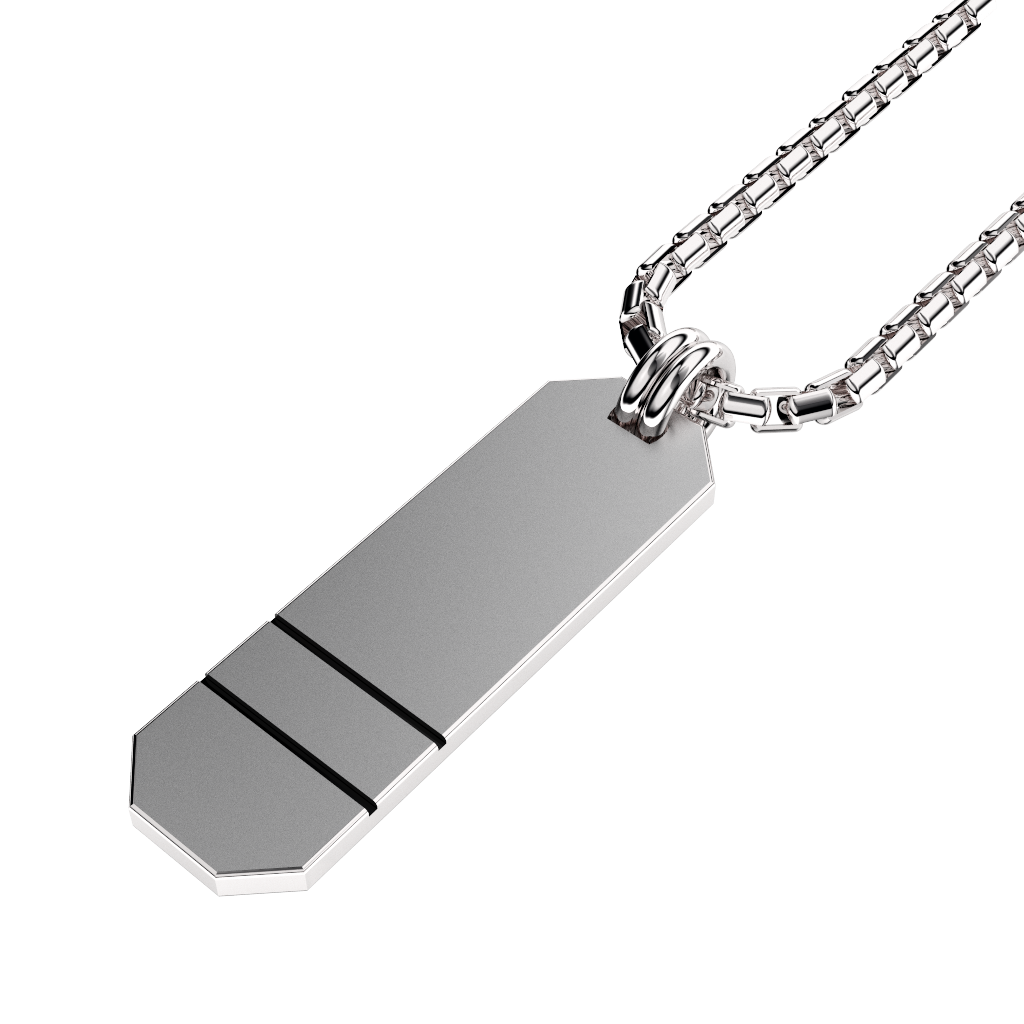 Angled Set Your Bar Sterling Silver Double Horizontal Matte/Blackened Design