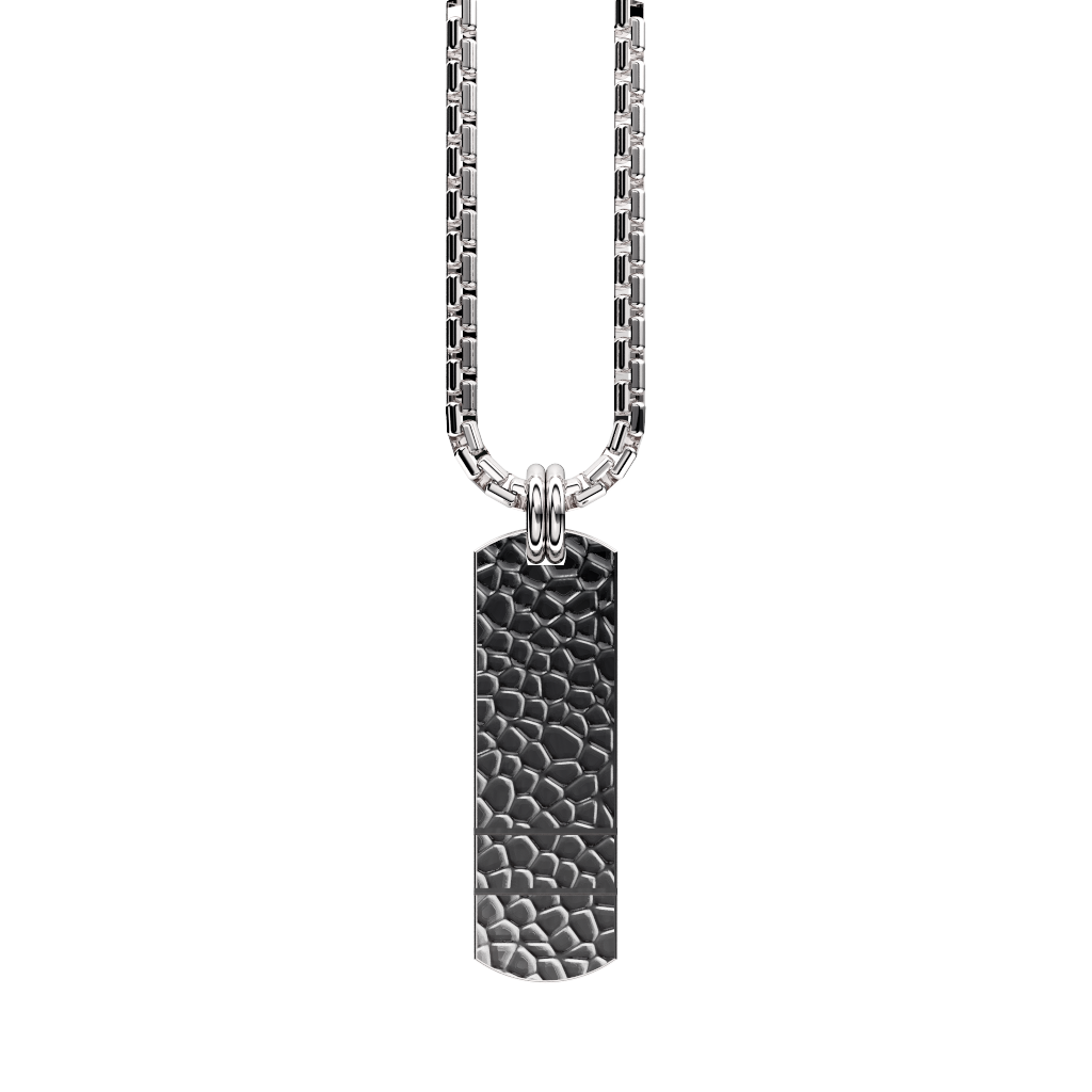 Curved Set Your Bar Sterling Silver Double Horizontal Hammered/Polished Design
