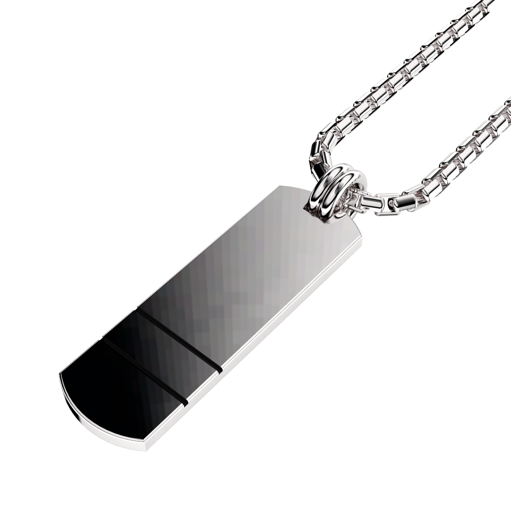 Curved Set Your Bar Sterling Silver Double Horizontal Polished/Blackened Design