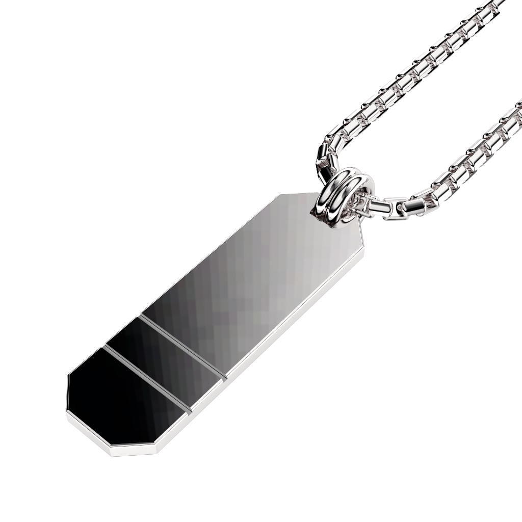 Angled Set Your Bar Sterling Silver Double Horizontal Polished/Matte Design