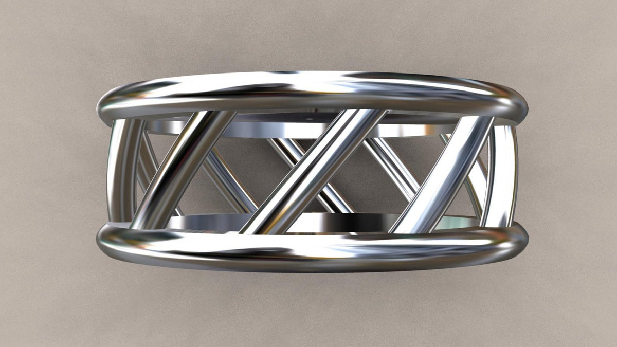 Polished Sterling Silver 8mm Open Bar Wedding Band