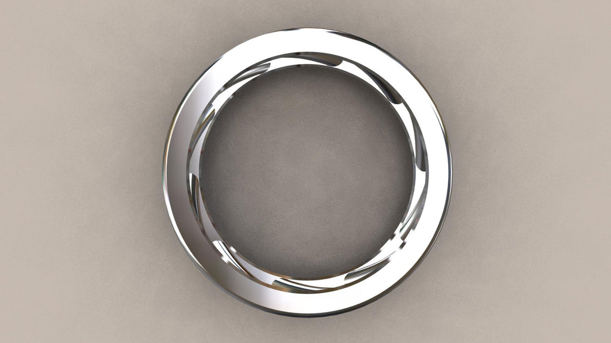 Polished Sterling Silver 8mm Open Bar Wedding Band