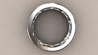 Polished White Gold 8mm Open Cross Bar Wedding Band