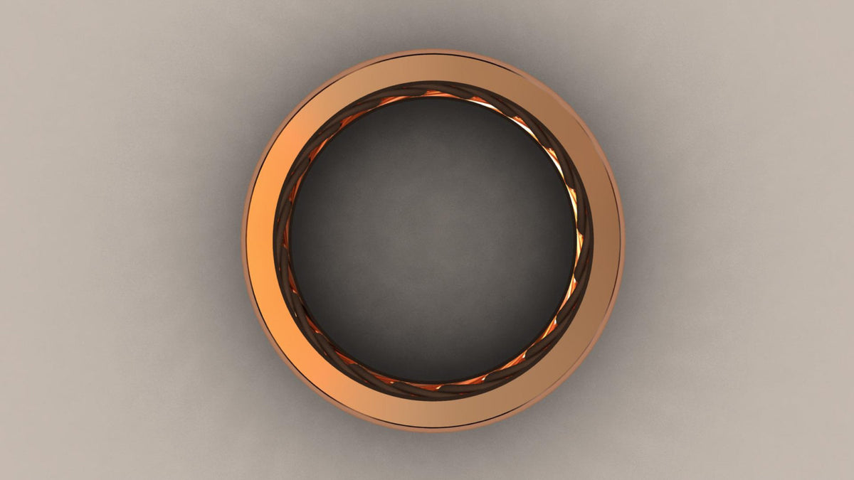Polished Rose Gold 8mm Open Bar Wedding Band