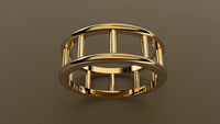 Polished Yellow Gold 8mm Open Bar Wedding Band