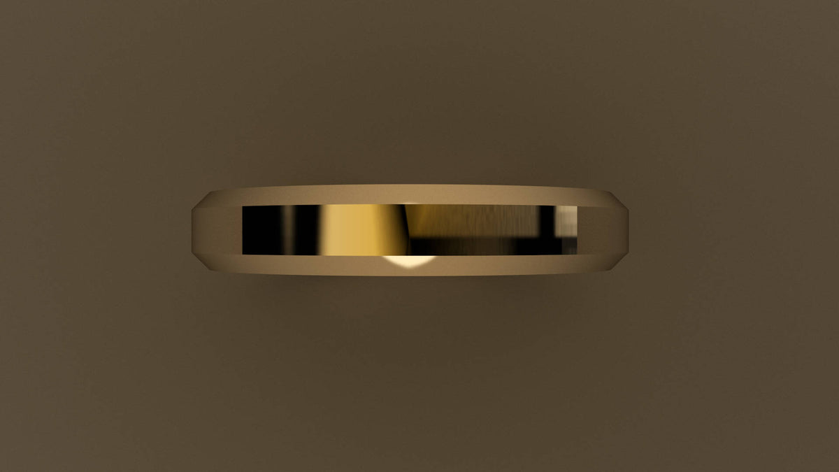 Polished Yellow Gold 4mm Beveled Edge Wedding Band