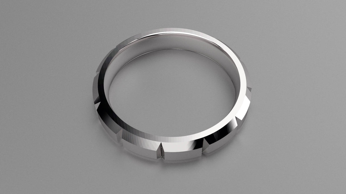 Polished Sterling Silver 4mm Beveled Edge Segmented Wedding Band