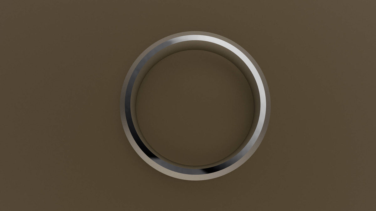 Polished White Gold 6mm Beveled Edge Wedding Band