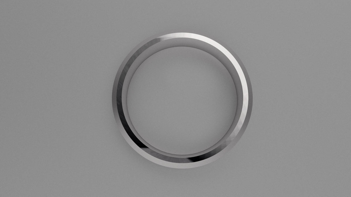 Polished Sterling Silver 6mm Beveled Edge Wedding Band