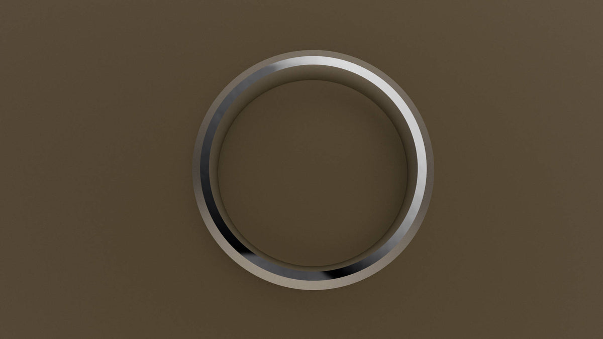 Brushed White Gold 6mm Beveled Edge Wedding Band