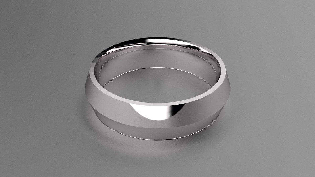 Polished Sterling Silver 6mm Knife Edge Wedding Band