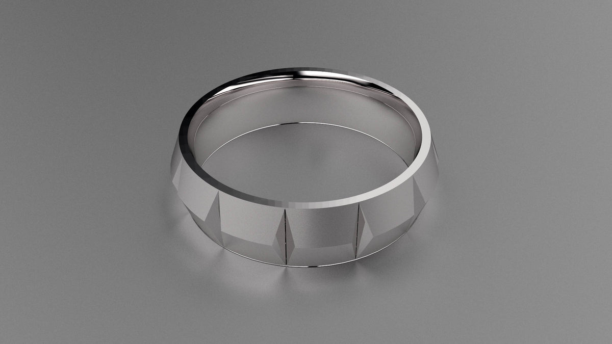 Polished Sterling Silver 6mm Knife Edge Segmented Wedding Band