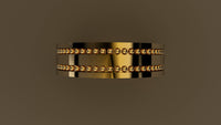 Polished Yellow Gold 6mm Double Bead Row Wedding Band