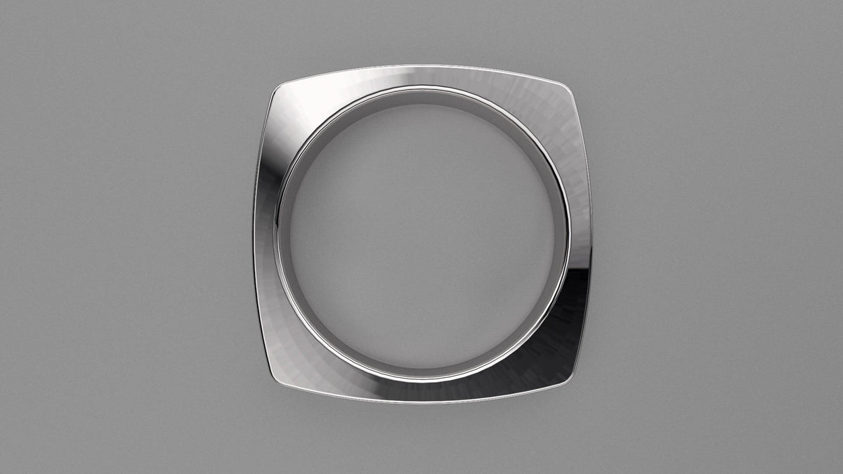 Brushed Sterling Silver 6mm Euro Square Wedding Band