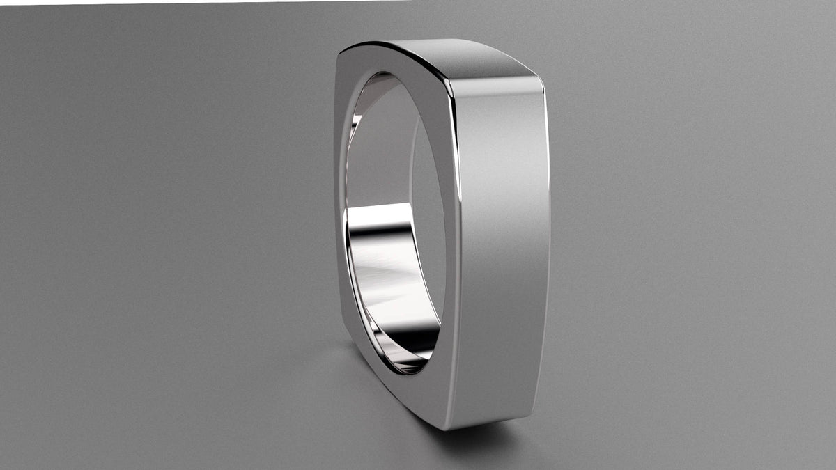 Brushed Sterling Silver 6mm Euro Square Wedding Band