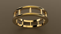 Polished Yellow Gold 6mm Open Bar Wedding Band