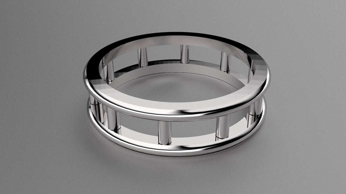 Polished Sterling Silver 6mm Open Bar Wedding Band