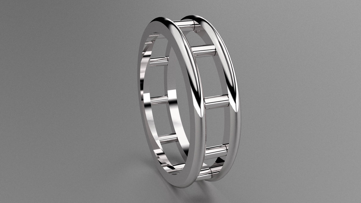 Polished Sterling Silver 6mm Open Bar Wedding Band