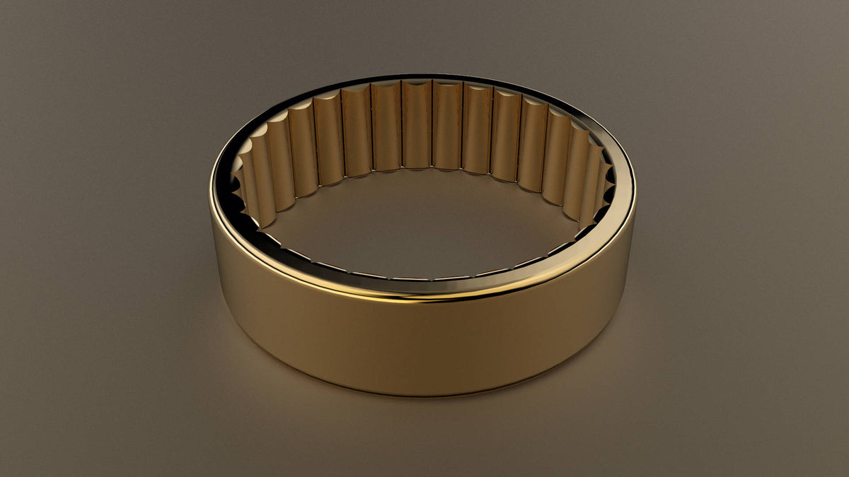 Polished Yellow Gold 6mm Interior Fluted Wedding Band