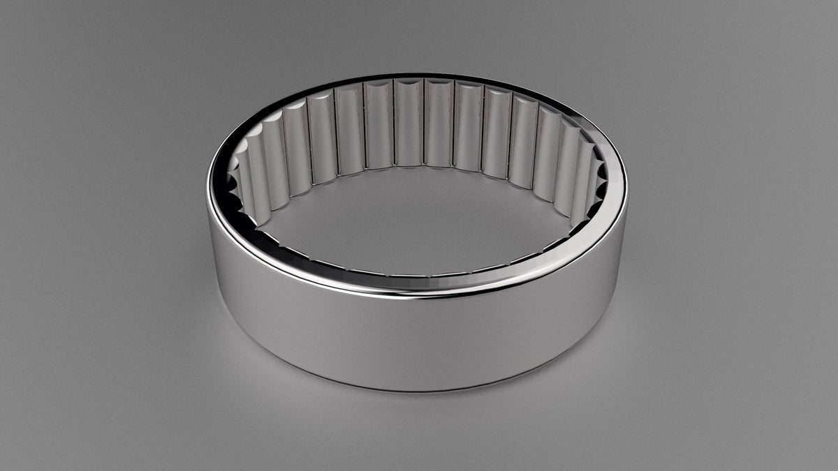 Polished Sterling Silver 6mm Interior Fluted Wedding Band