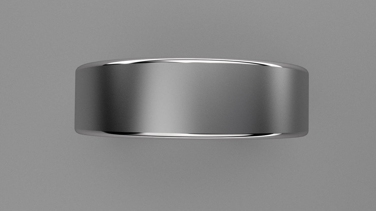 Brushed Sterling Silver 6mm Interior Fluted Wedding Band