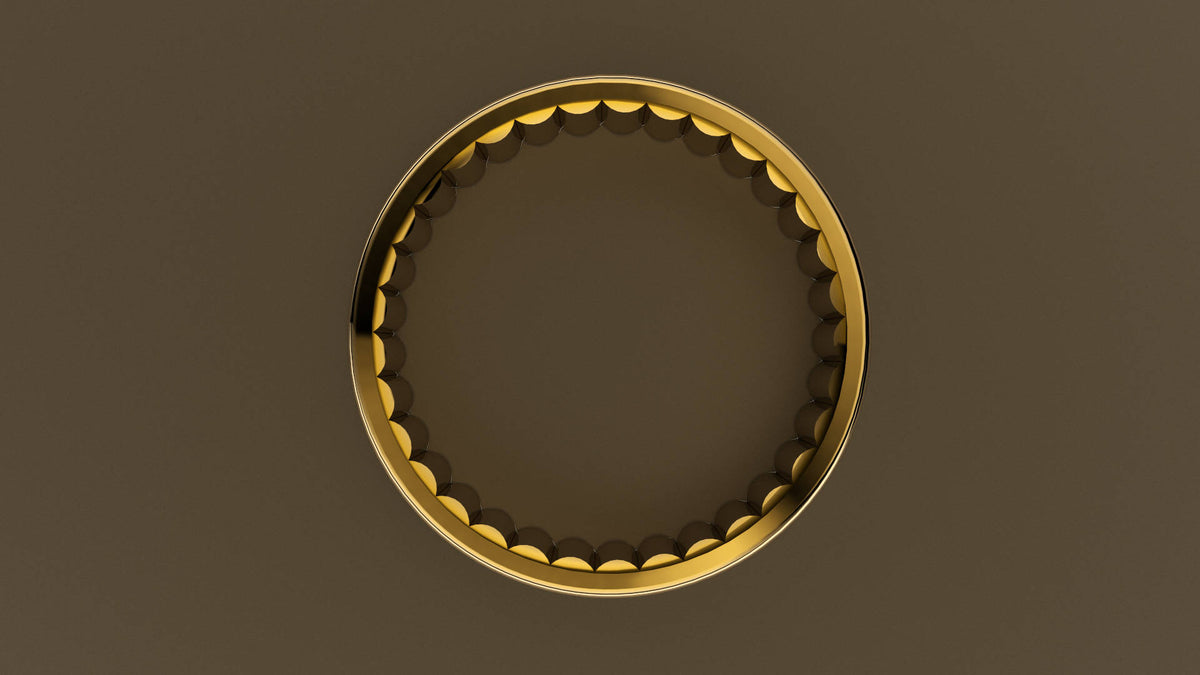 Brushed Yellow Gold 6mm Interior Fluted Wedding Band