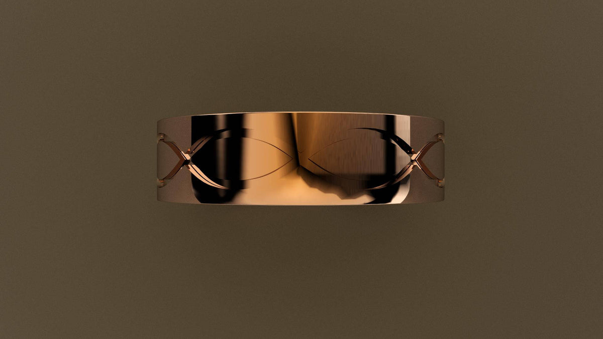 Polished Rose Gold 6mm Infinity Groove Wedding Band