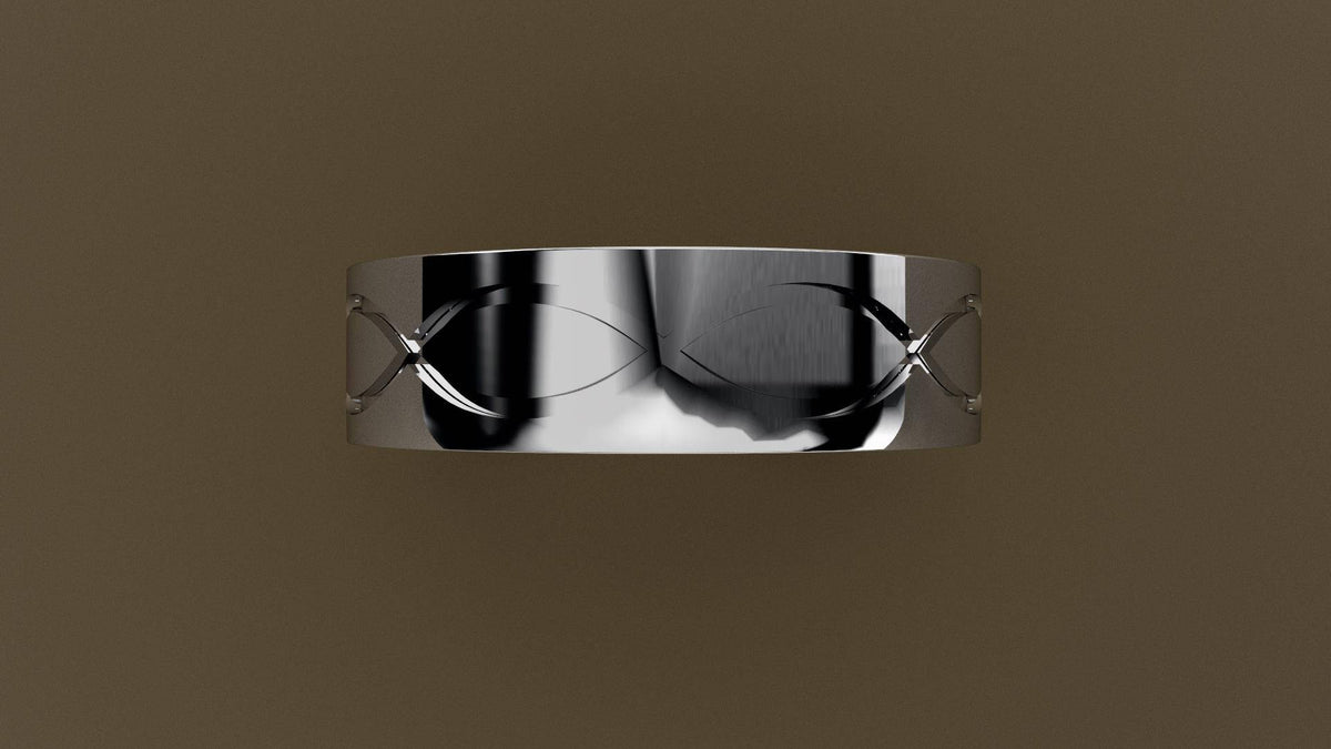 Polished White Gold 6mm Infinity Groove Wedding Band