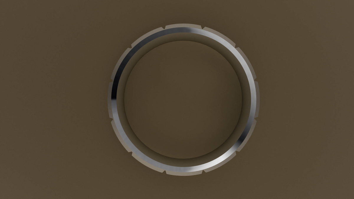 Brushed White Gold 8mm Brick Pattern Wedding Band