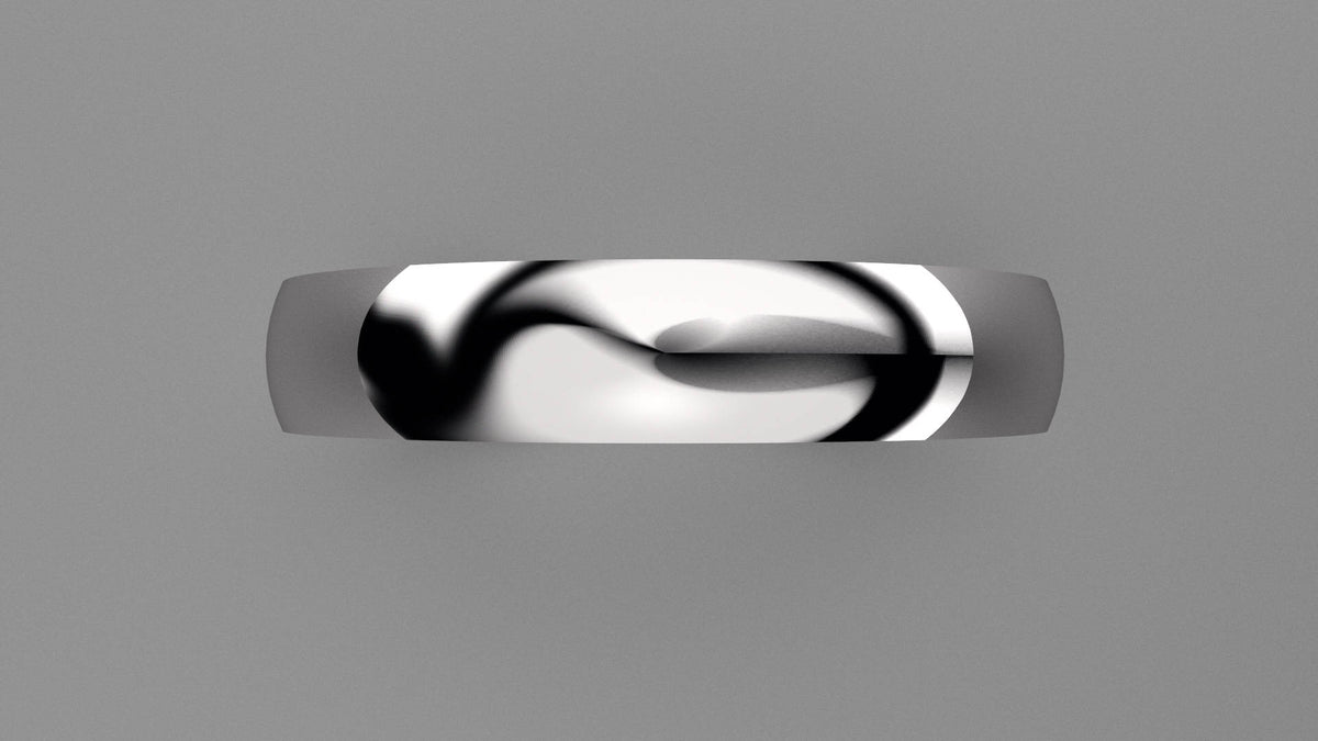 Polished Sterling Silver 4mm Interior Message Wedding Band