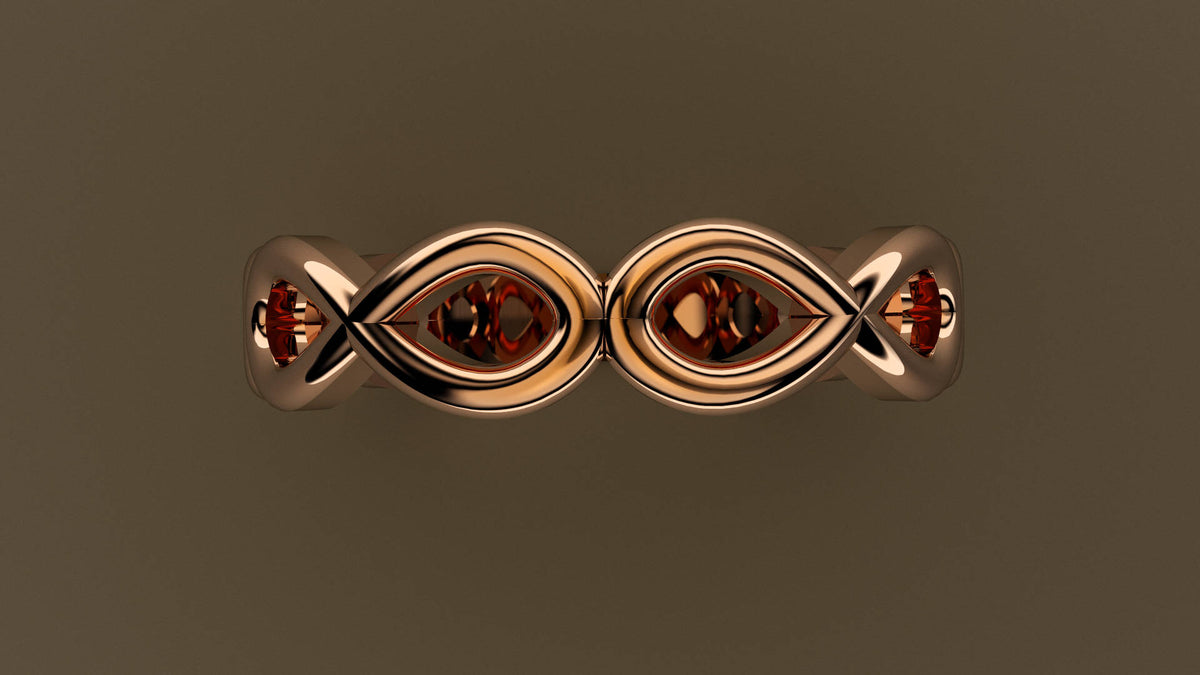 Polished Rose Gold Infinity Ring Wedding Band
