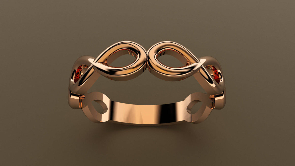 Polished Rose Gold Infinity Ring Wedding Band
