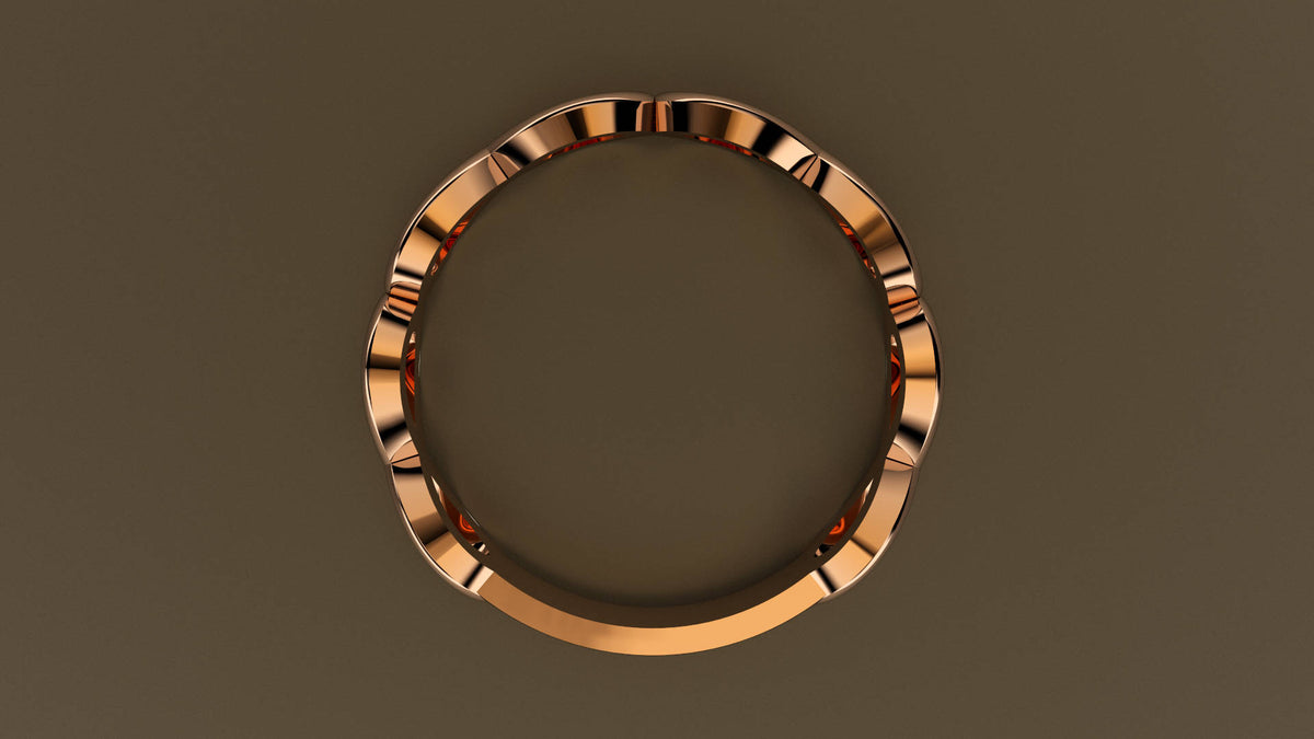 Polished Rose Gold Infinity Ring Wedding Band