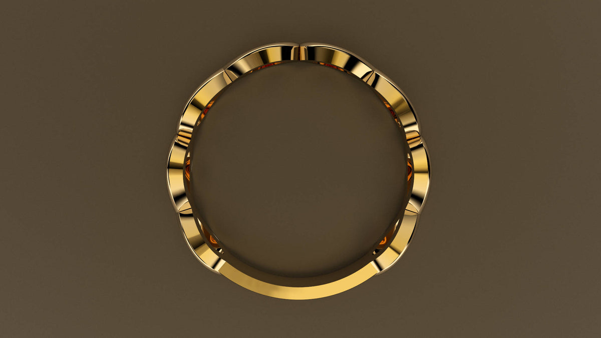 Polished Yellow Gold Infinity Ring Wedding Band