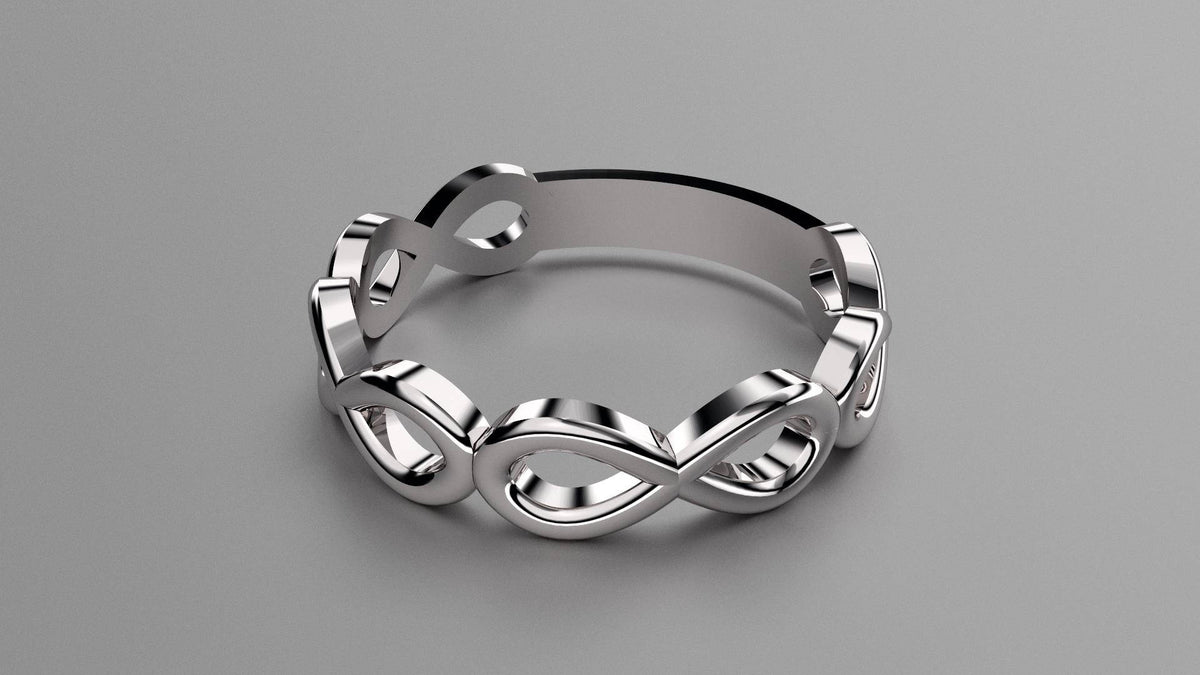 Polished Sterling Silver Infinity Ring Weding Band
