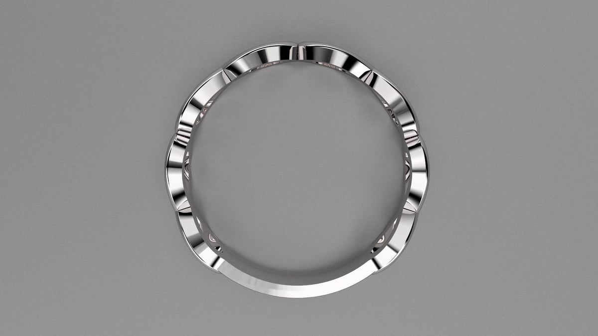 Polished Sterling Silver Infinity Ring Weding Band
