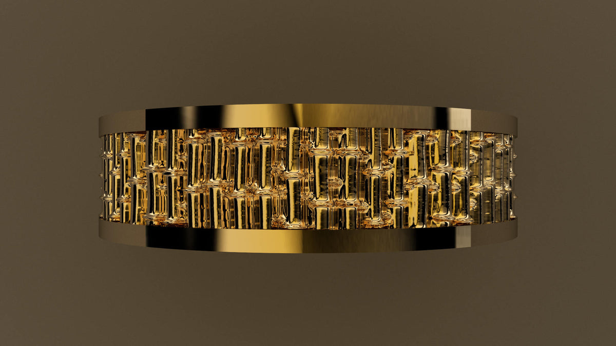 Polished Yellow Gold 6mm Bamboo Wedding Band